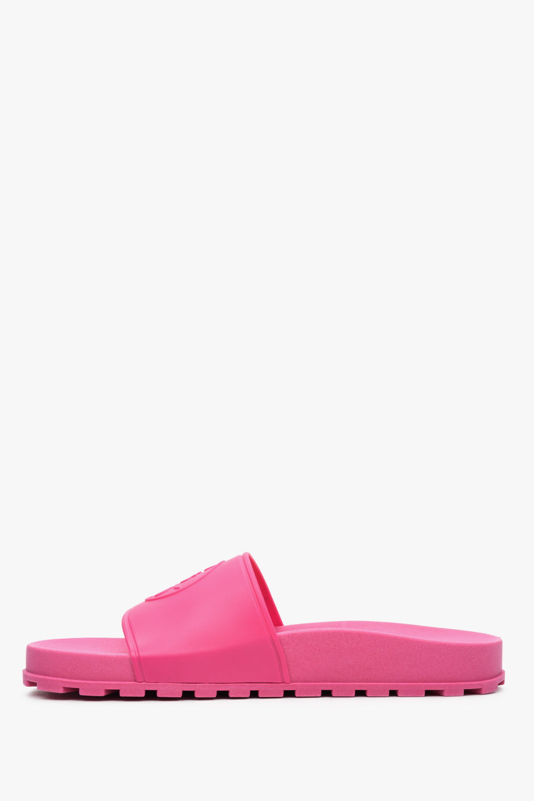 Różowe klapki damskie z gumy Estro - profil buta.