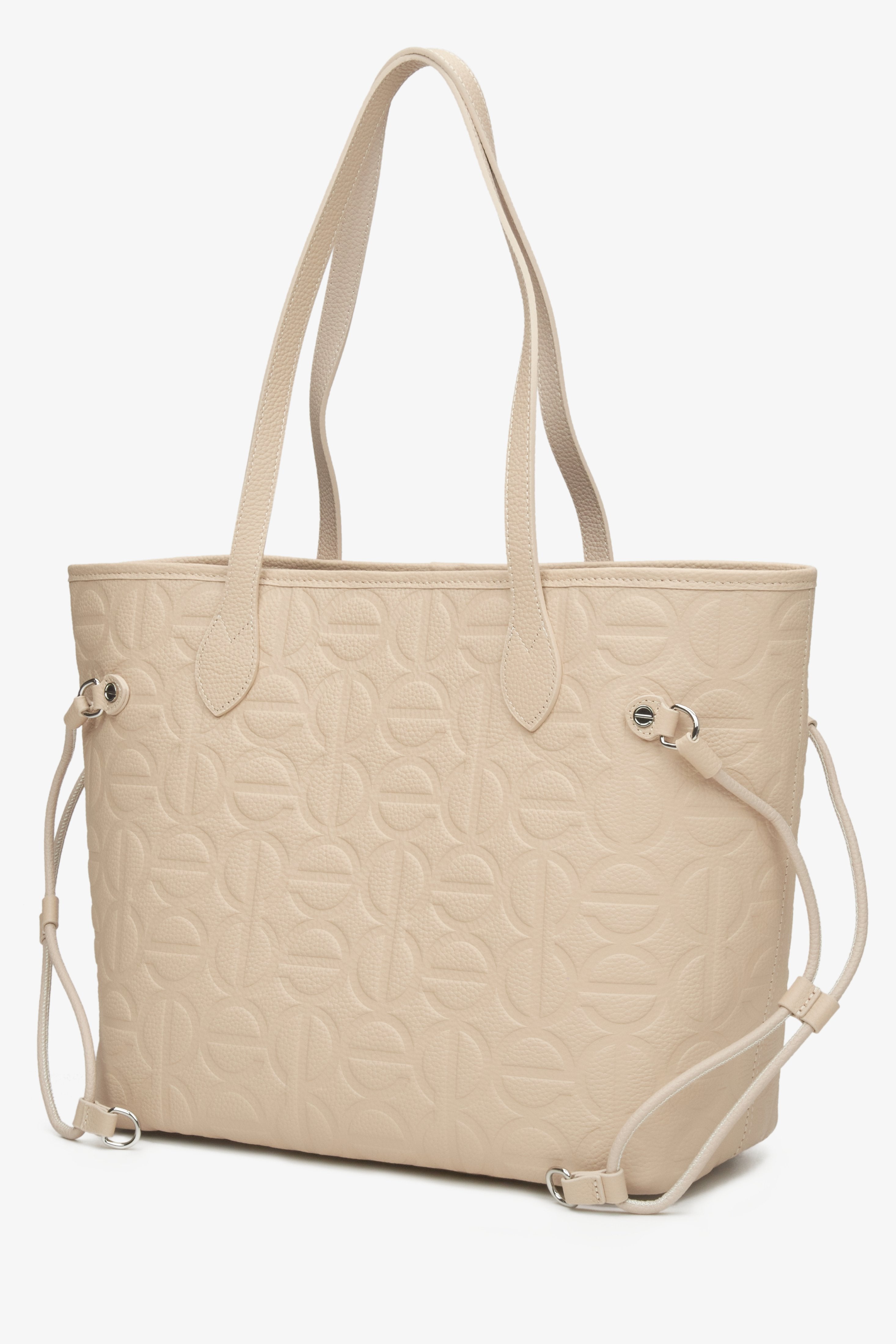 Beżowa torba damska typu shopper Estro.