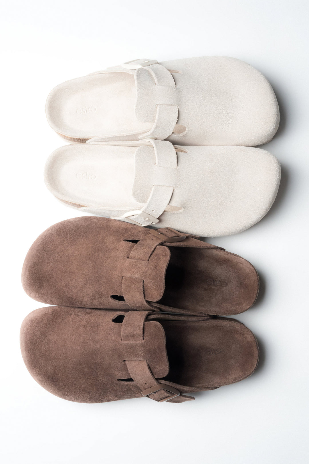 Damskie chodaki z weluru naturalnego Estro - prezentacja kolorów.