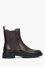 Klasyczne ciemnobrązowe sztyblety damskie z lekkim ociepleniem Estro ER00118407.