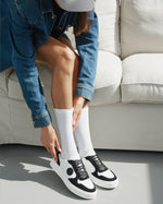 Czarno-białe sneakersy damskie ze skóry i weluru naturalnego Estro ER00113062