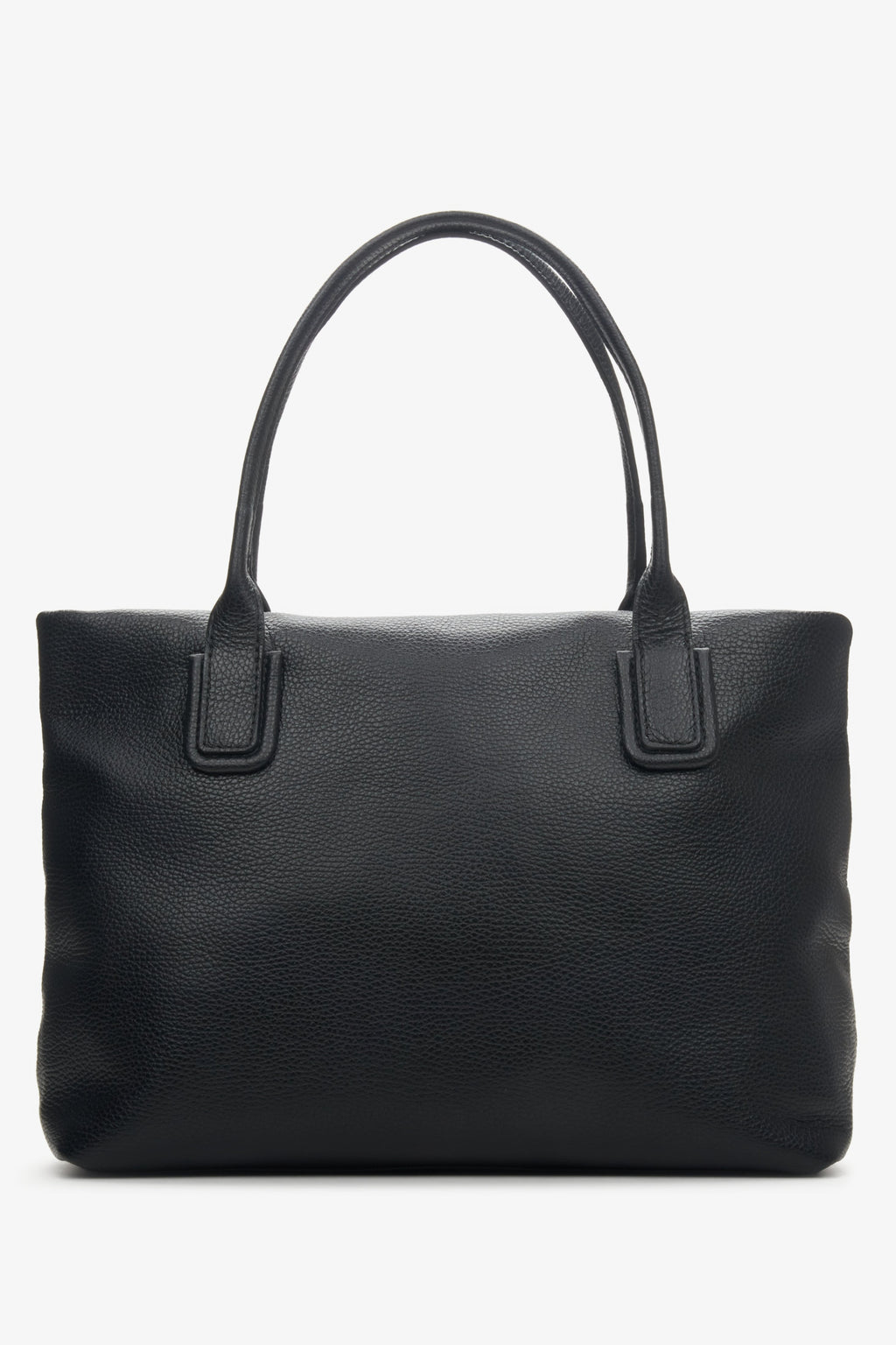Czarna torebka damska typu shopper z włoskiej skóry naturalnej Estro ER00114120