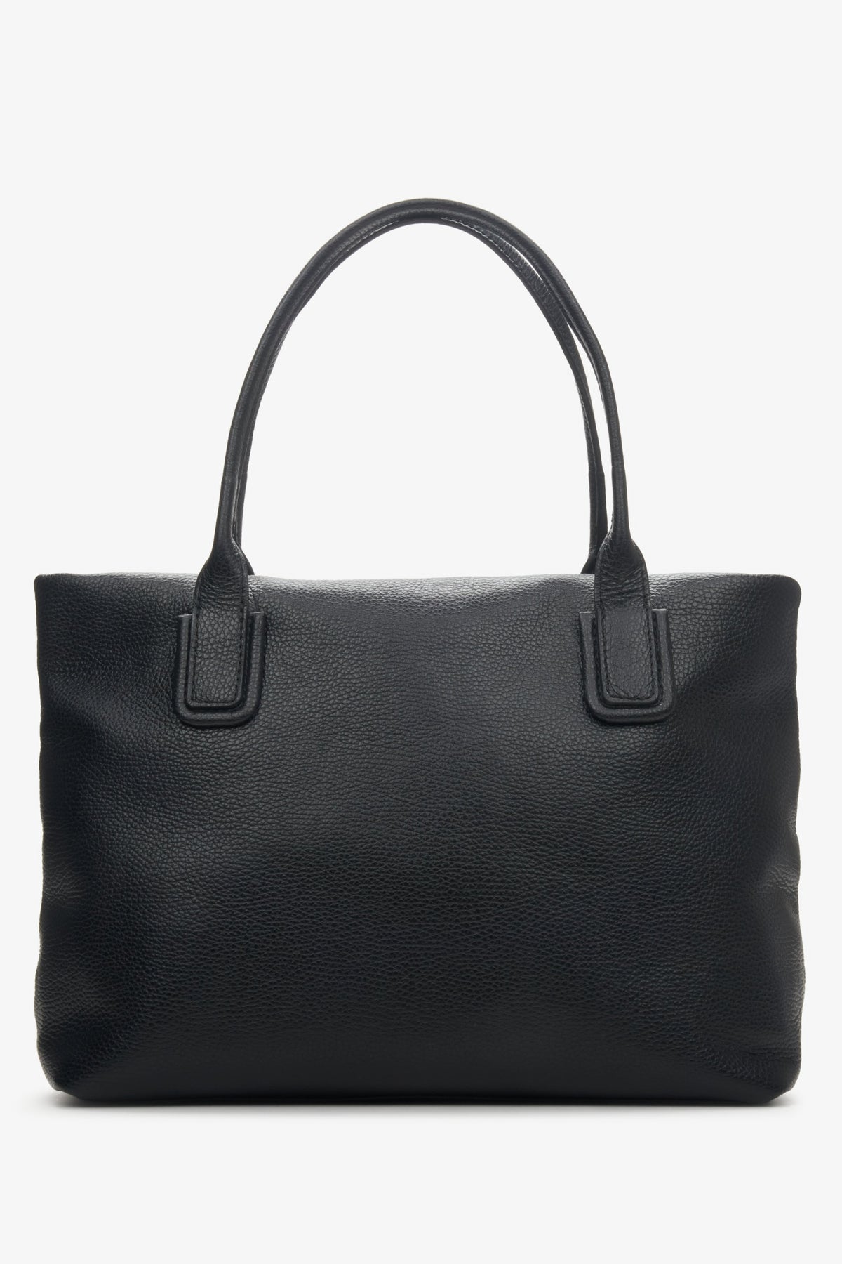 Czarna torebka damska typu shopper z włoskiej skóry naturalnej Estro ER00114120