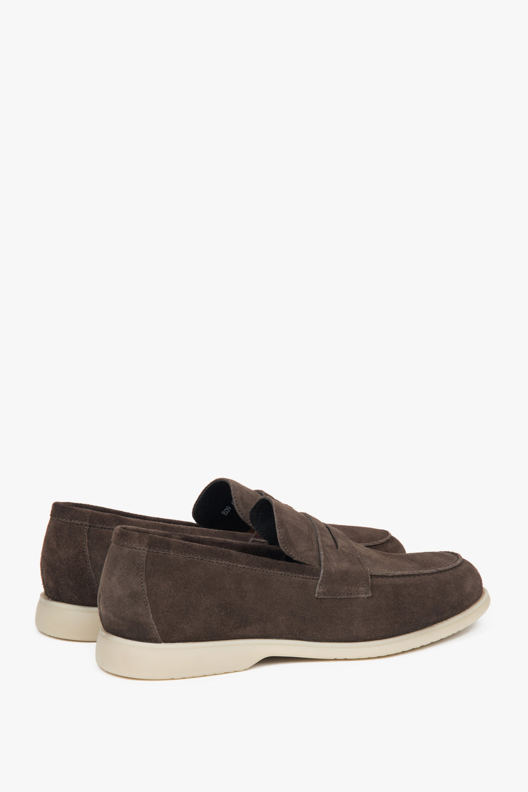 Loafersy męskie Estro, brązowe. Klasyczny model ER00117956 z włoskiego weluru Premium.