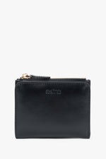 Mały czarny portfel damski ze skóry naturalnej Estro ER00118309.