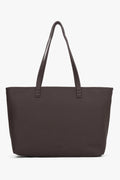 Minimalistyczna ciemnobrązowa torba typu shopper ze skóry naturalnej Estro ER00120564