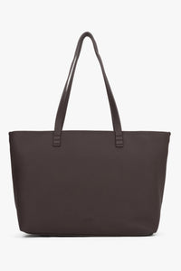 Minimalistyczna ciemnobrązowa torba typu shopper ze skóry naturalnej Estro ER00120564