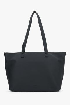 Minimalistyczna czarna torba typu shopper ze skóry naturalnej Estro ER00120563