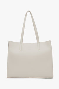 Mlecznobeżowa skórzana torebka damska typu shopper Estro ER00117104.