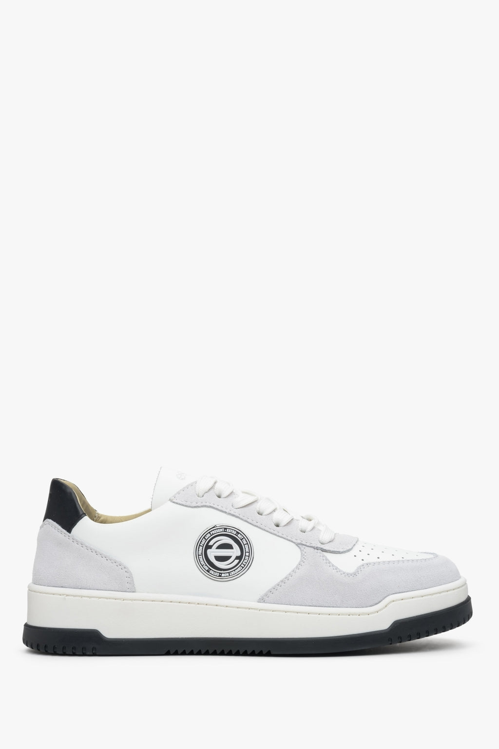 Biało-szare sneakersy damskie ze skóry naturalnej Estro ER00113169