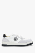 Biało-szare sneakersy damskie ze skóry naturalnej Estro ER00113169