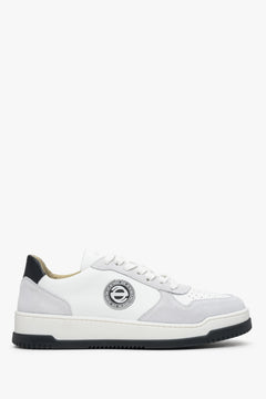 Biało-szare sneakersy damskie ze skóry naturalnej Estro ER00113169