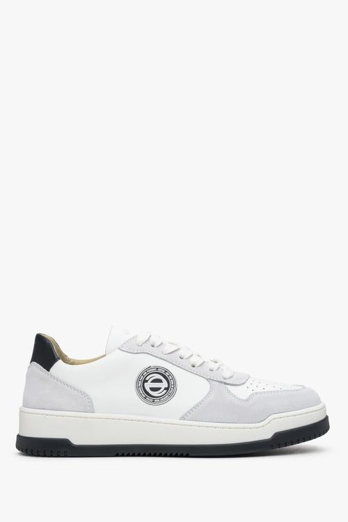 Biało-szare sneakersy damskie ze skóry naturalnej Estro ER00113169