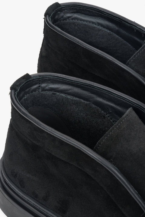 Podwyższane, ocieplane mokasyny męskie Estro ER00118127, z włoskiego weluru naturalnego Premium.