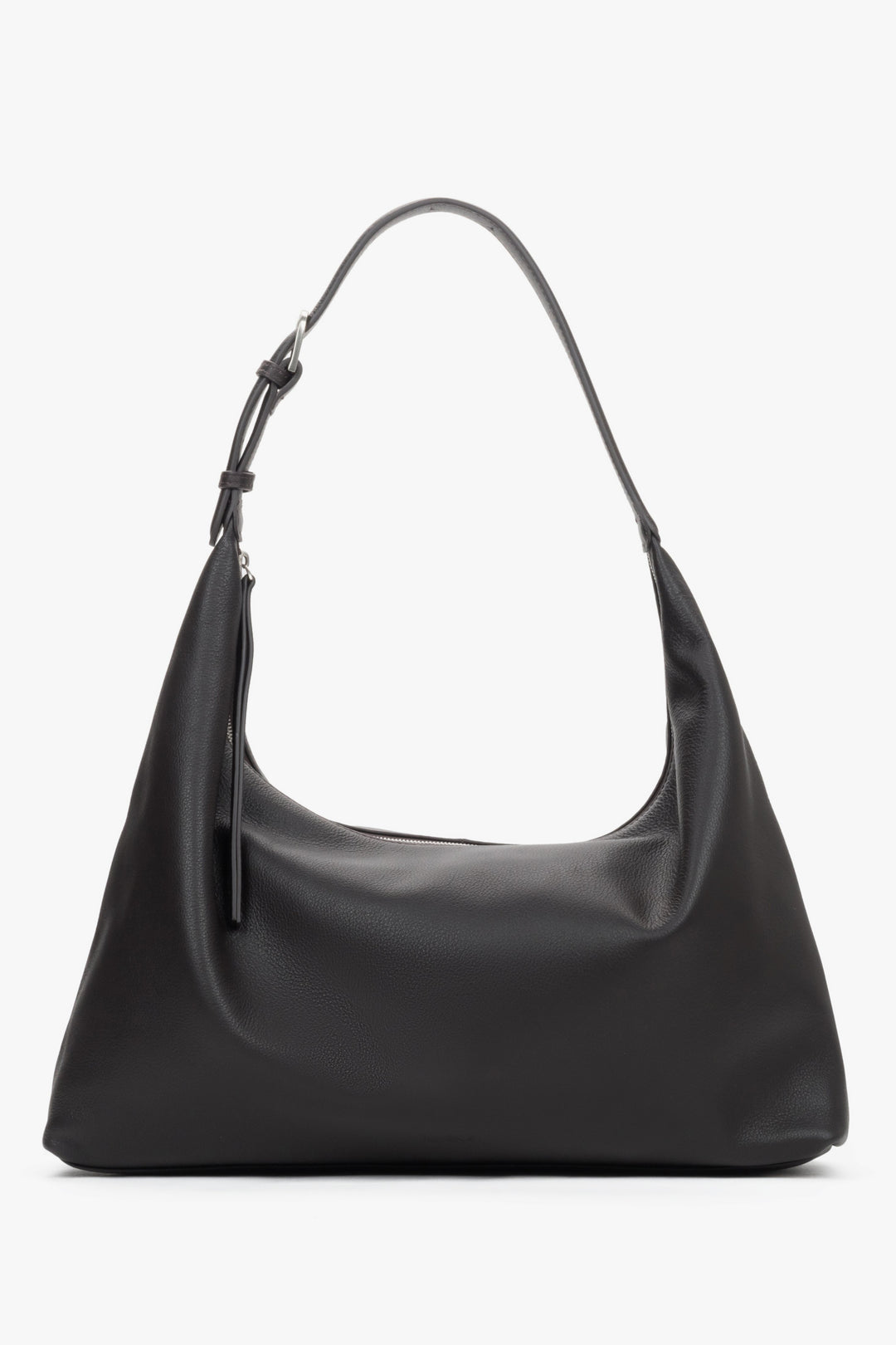 Pojemna ciemnobrązowa shopperka damska ze skóry naturalnej Estro ER00119536.