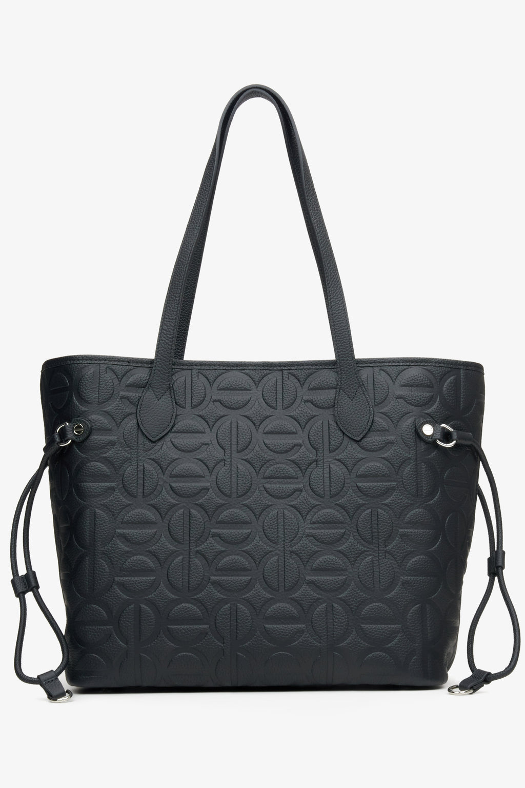 Czarna skórzana torebka damska typu shopper Estro ER00115045