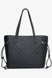 Czarna skórzana torebka damska typu shopper Estro ER00115045