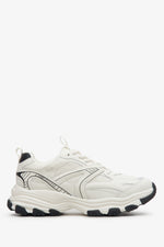Mleczno-beżowe sneakersy damskie z łączonych materiałów z elastyczną podeszwą ES8 ER00114670