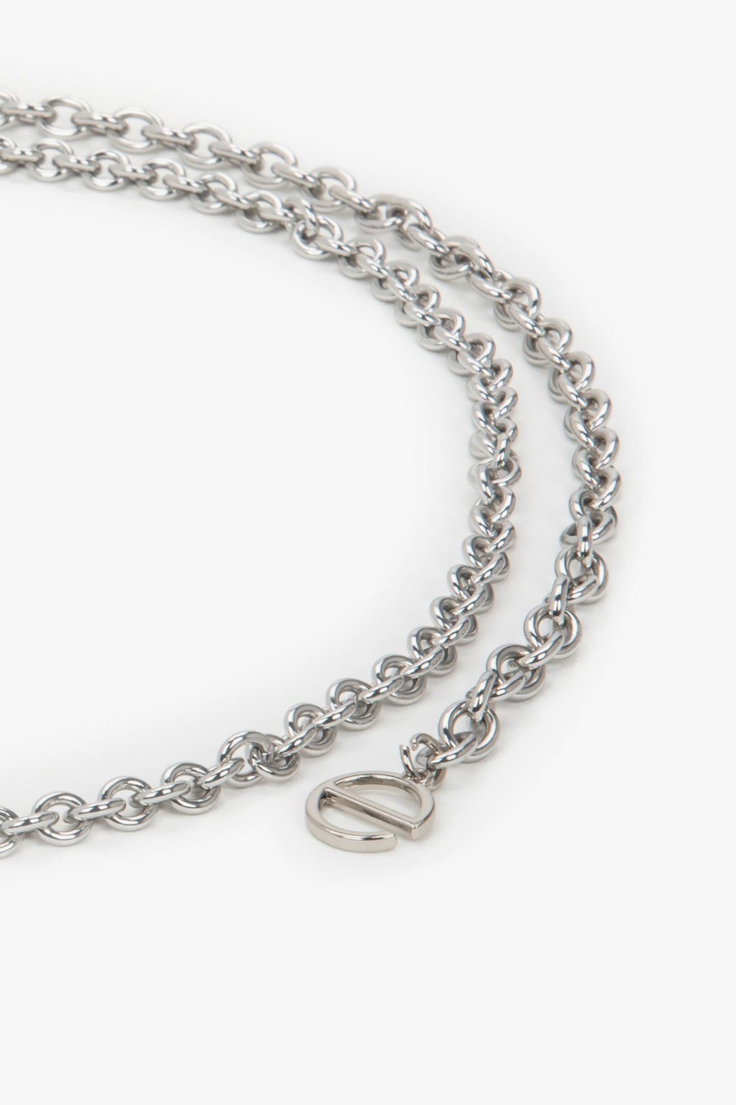 Pasek-łańcuszek na biodra, srebrny, z karabińczykiem, Estro ER00118257.