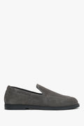 Szare mokasyny damskie typu barefoot z włoskiego weluru naturalnego Premium Estro ER00120696