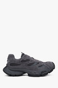 Szare sneakersy damskie z weluru naturalnego na elastycznej podeszwie ES8.