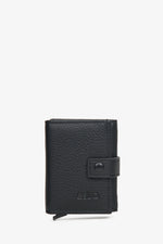 Mały skórzany portfel damski w kolorze czarnym zapinany na zatrzask Estro ER00114462