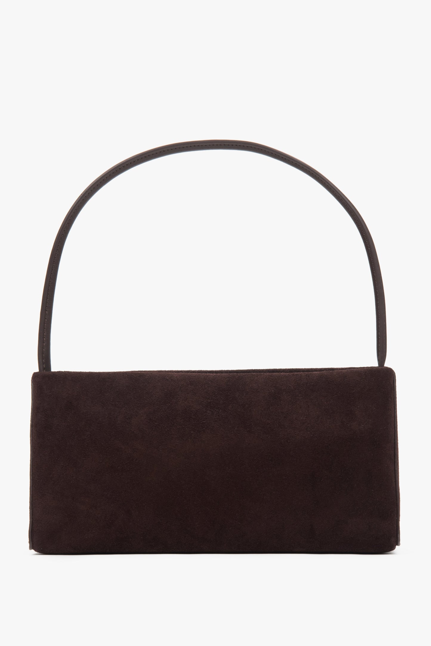 Ciemnobrązowa torebka damska na ramię z weluru naturalnego Estro ER00118023.