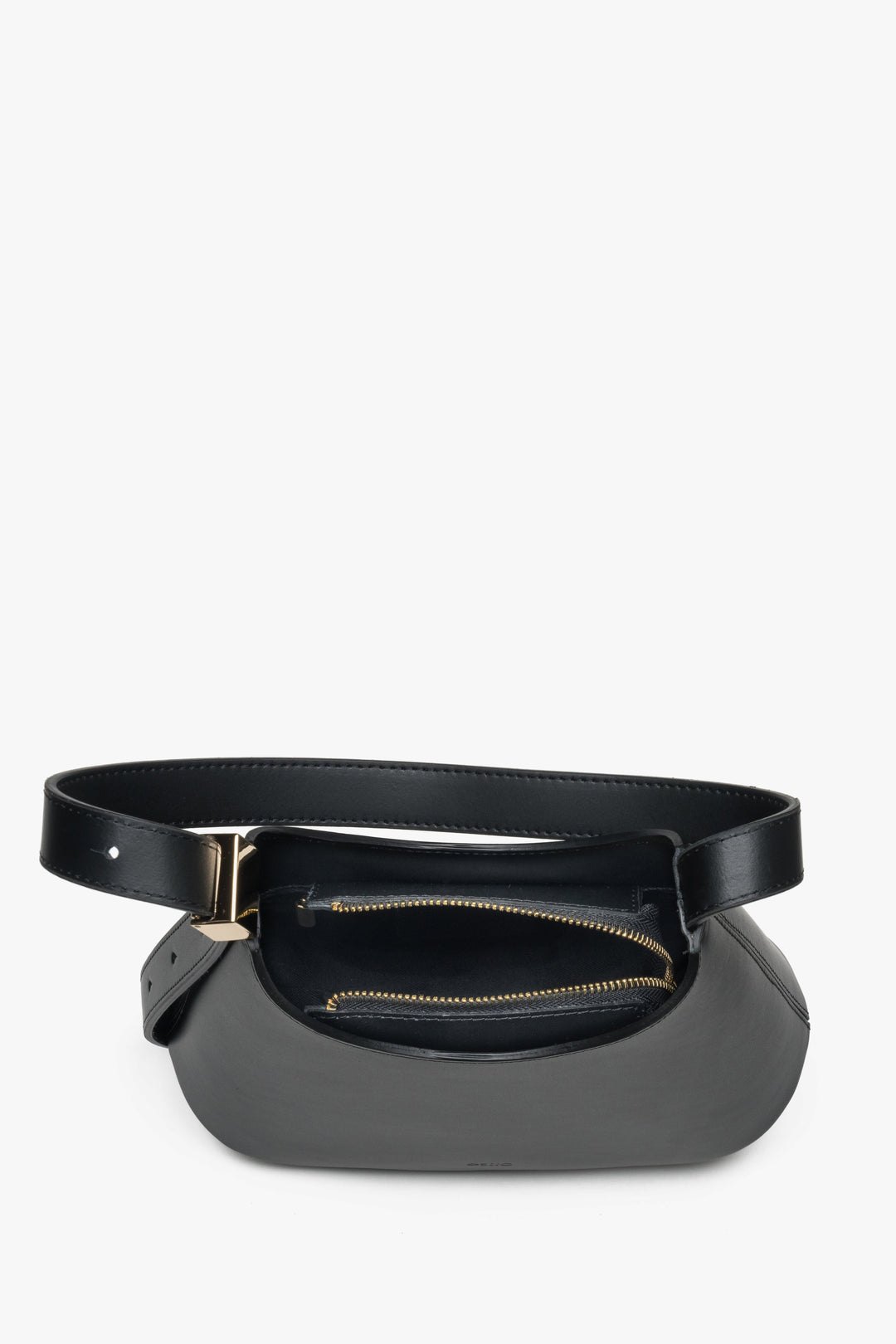 Czarna torebka damska Estro, na ramię, z włoskiej skóry naturalnej Premium.