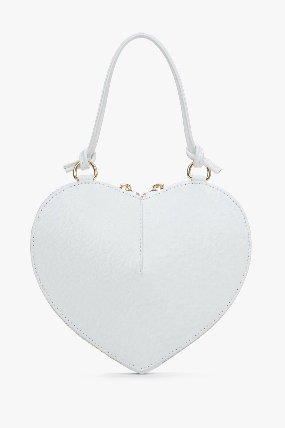 Biała torebka na ramię serduszko marki Estro.