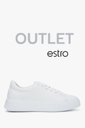 Białe trampki damskie z włoskiej skóry naturalnej Premium Estro OUTLET.