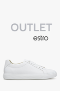 Białe trampki damskie z włoskiej skóry naturalnej Premium Estro OUTLET.