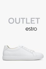 Białe trampki damskie z włoskiej skóry naturalnej Premium Estro OUTLET.