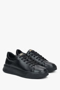 Czarne sneakersy damskie Estro ze skóry.