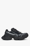 Czarne sneakersy damskie z białymi detalami i masywną podeszwą ES8 ER00115886