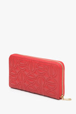 Duży czerwony portfel damski zasuwany ze skóry naturalnej Estro ER00113672
