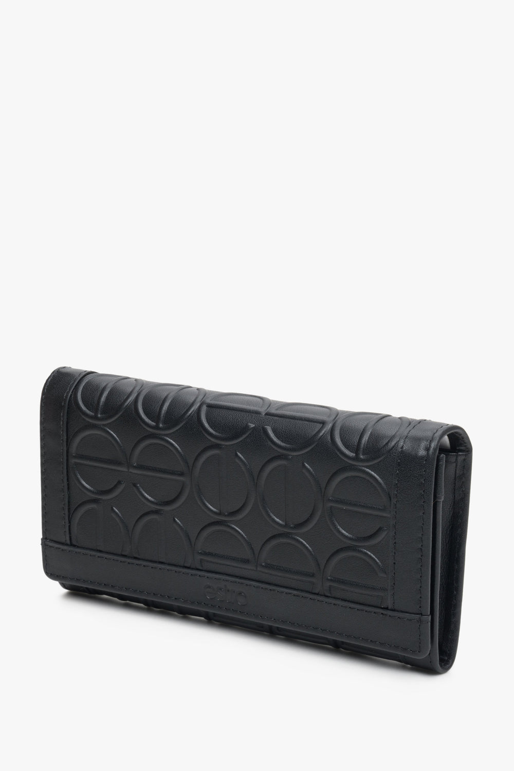 Duży, skórzany portfel damski czarny marki Estro.