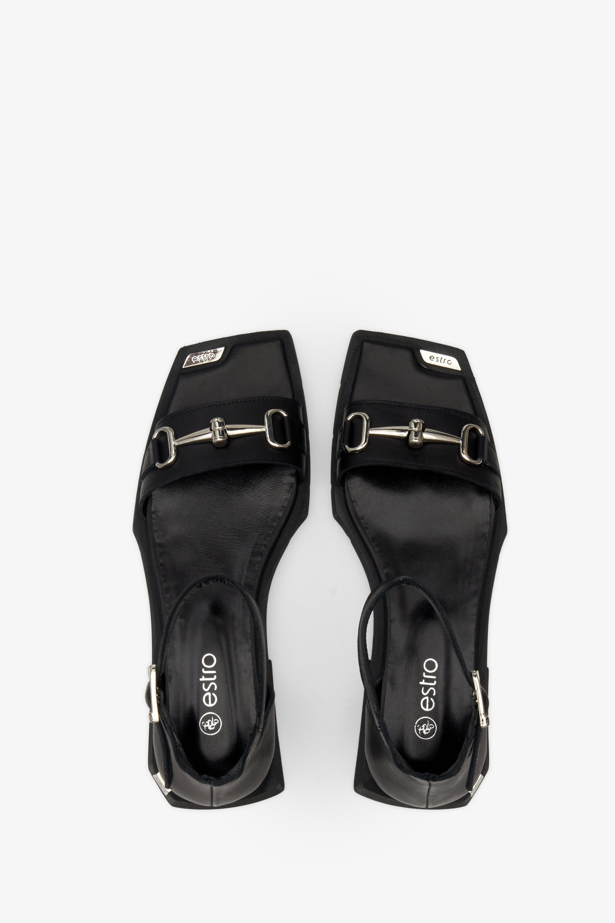 Czarne sandały damskie z zakrytą piętą Estro ER00111491
