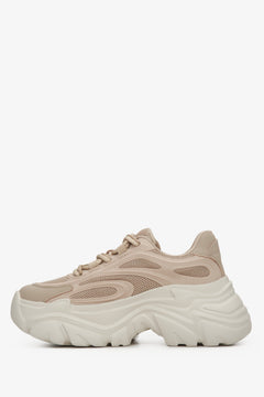 Sneakersy damskie jasnobrązowe na grubej platformie