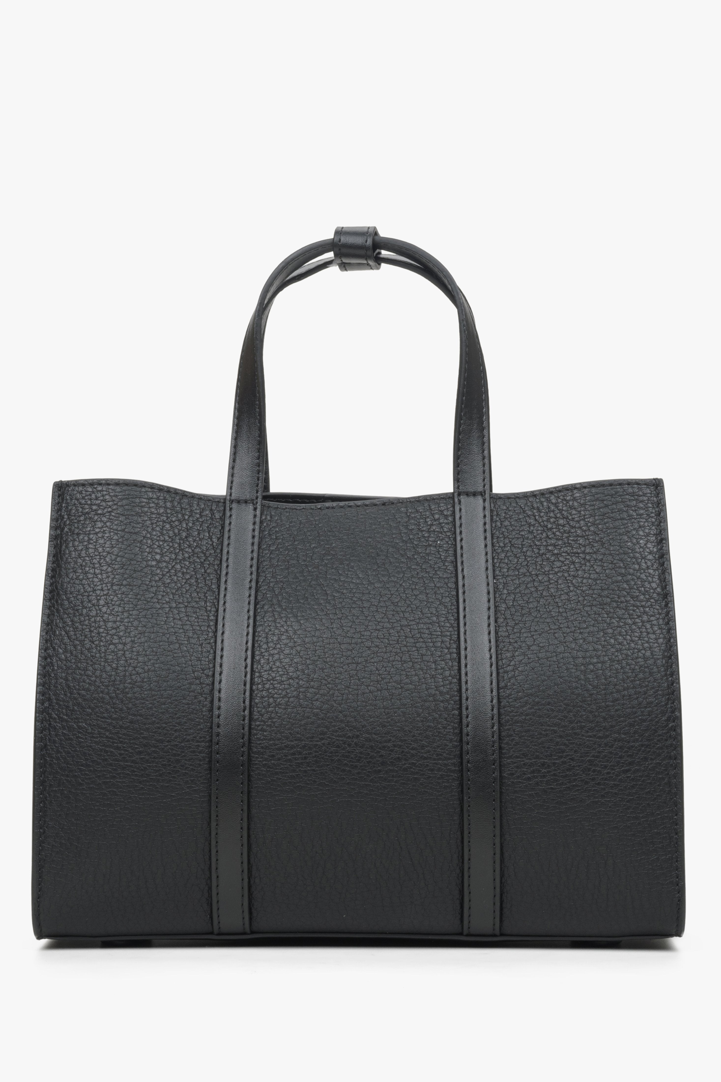Skórzana czarna torba shopper Estro.