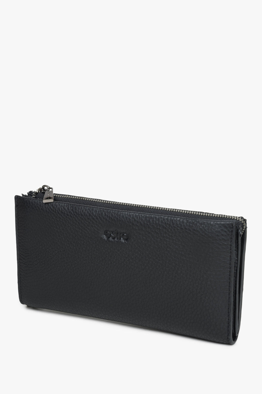 Duży skórzany portfel męski w kolorze czarnym Estro.