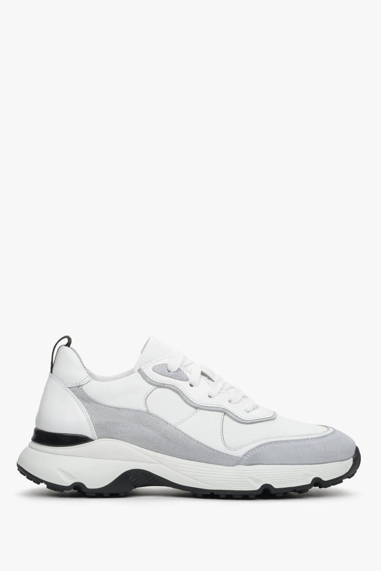 Białe sneakersy damskie ze skóry naturalnej Estro ER00111357