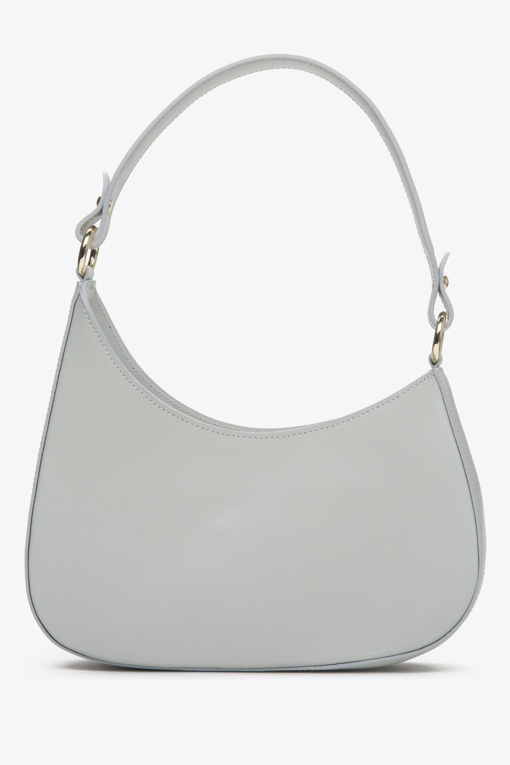 Szare torebka damska typu shoulder bag ze skóry naturalnej Estrо ER00113006