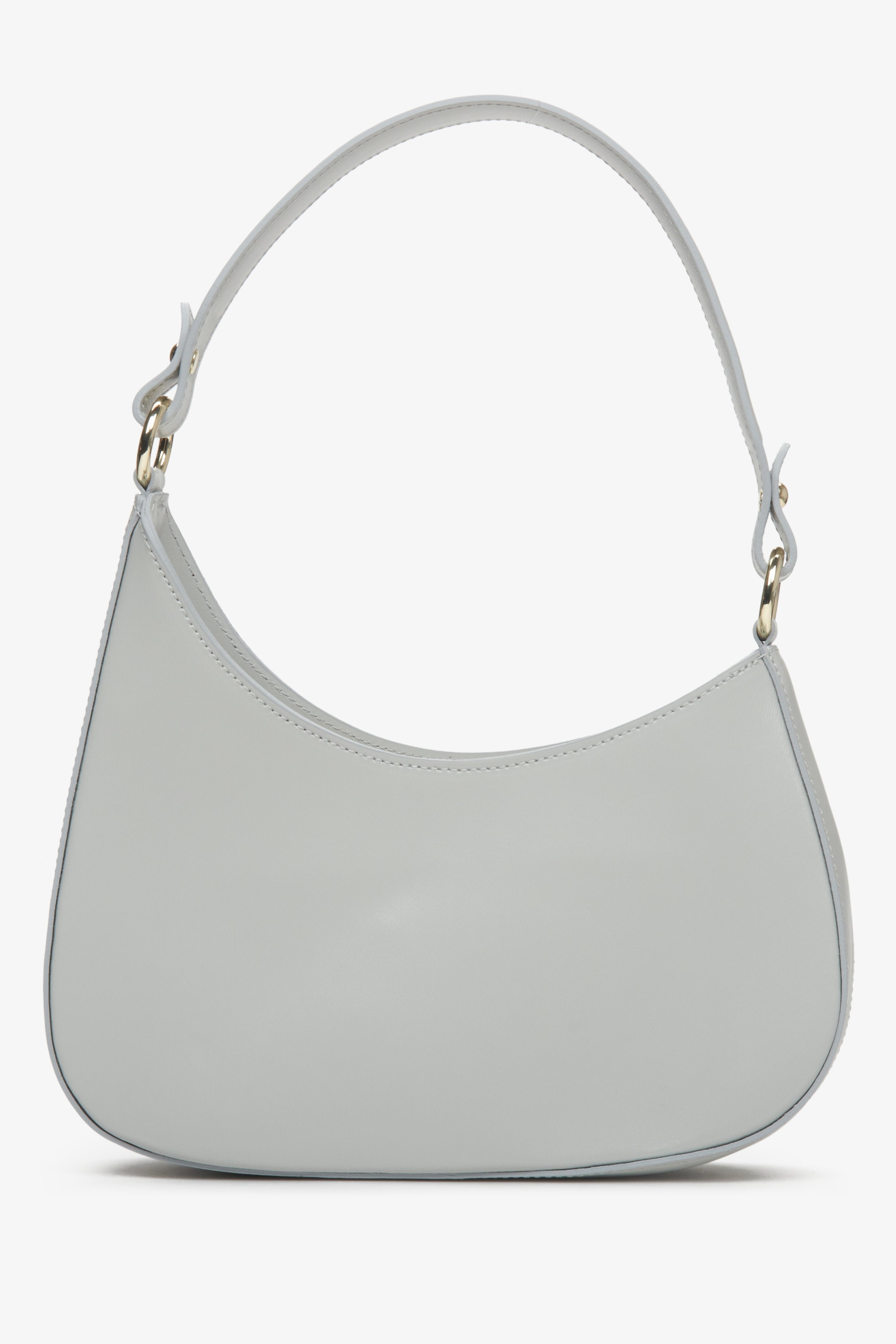 Szare torebka damska typu shoulder bag ze skóry naturalnej Estrо ER00113006
