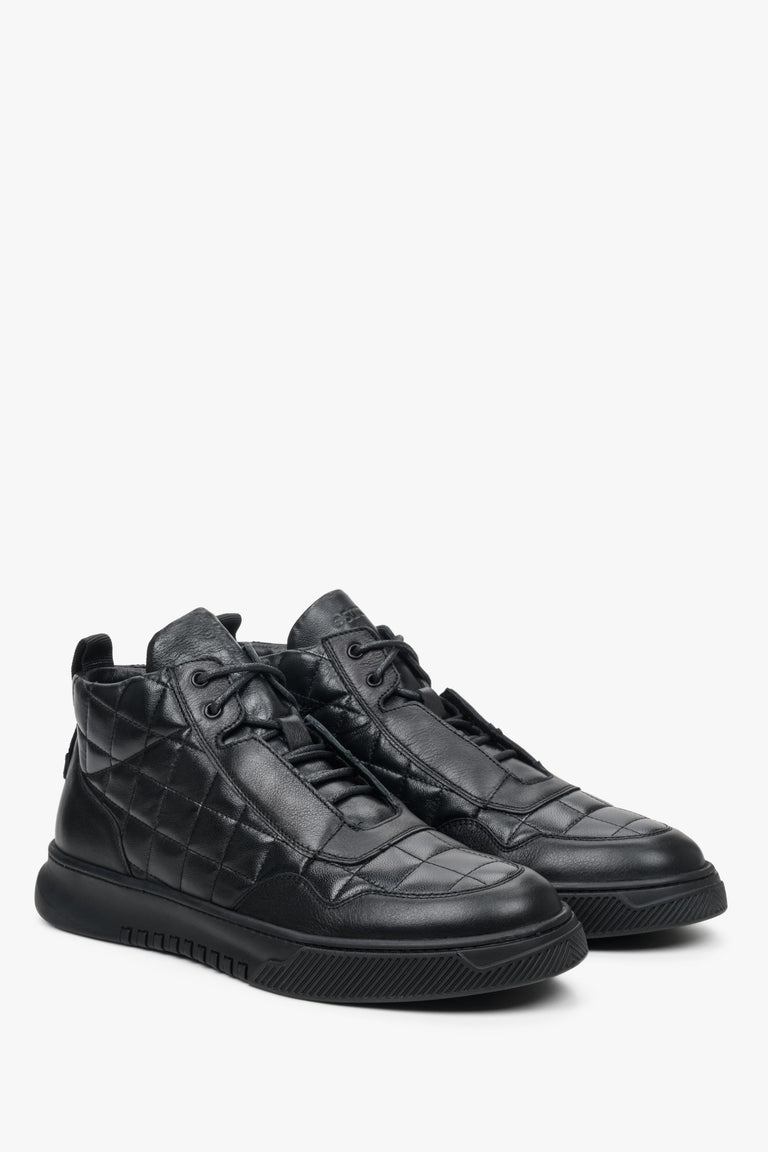 Wysokie sneakersy męskie czarne skórzane Estro ER00112220