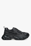 Czarne sneakersy damskie na grubej podeszwie, marka ES 8.