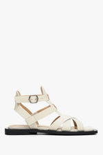Białe skórzane sandały damskie z kwadratowym noskiem Estro ER00112888