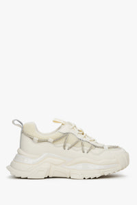 Beżowe sneakersy damskie z łączonych materiałów ES 8 ER00112606