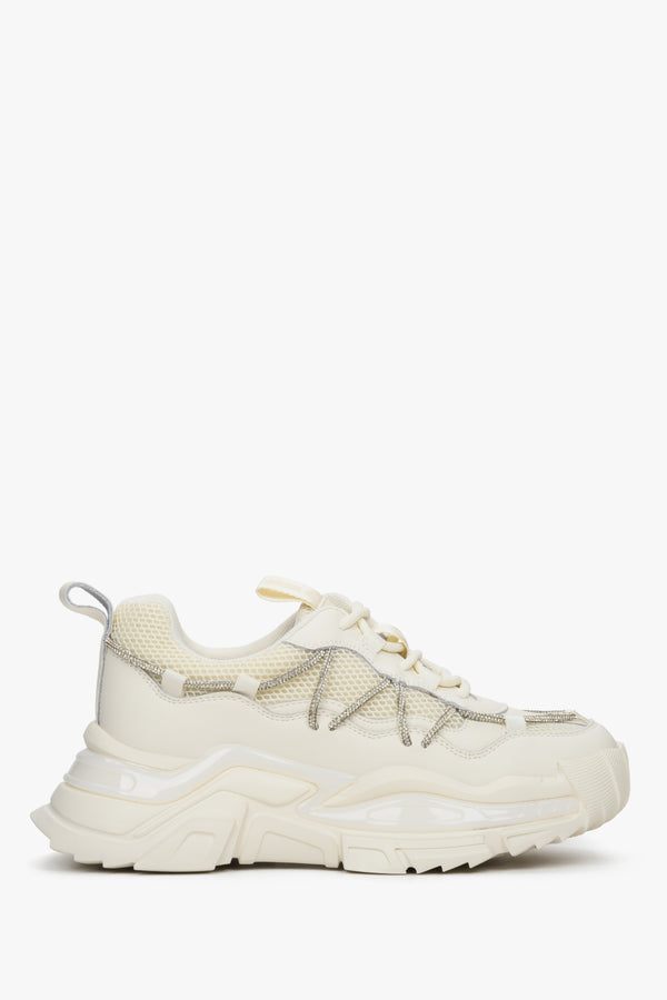 Beżowe sneakersy damskie z łączonych materiałów ES 8 ER00112606