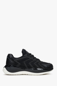 Sneakersy damskie czarne na grubej podeszwie Estro.