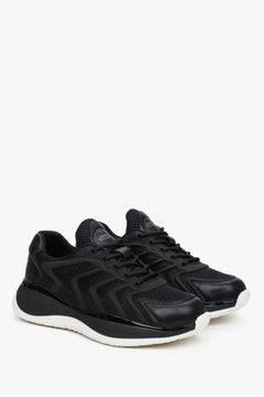 Sneakersy damskie czarne ze sznurowaniem ES8.
